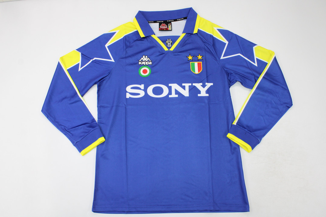 AAA Quality Juventus 95/96 Away Blue Long Soccer Jersey